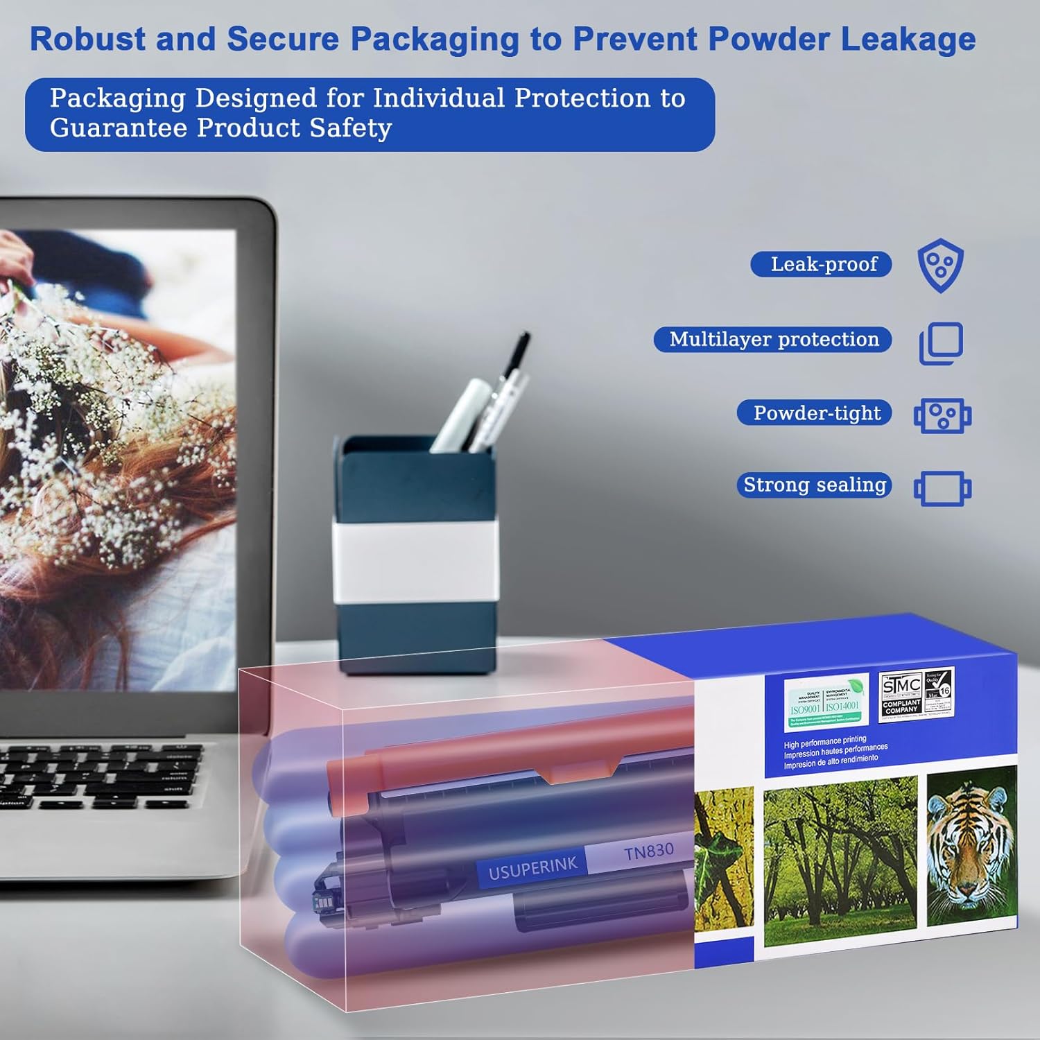 USUPERINK Compatible for Brother TN830 TN830XL Toner Cartridge & DR830 Drum Unit Set use in HL-L2460DW HL-L2480DW HL-L2400D HL-L2405W MFC-L2820DW DCP-L2640DW Laser Printer (1 Drum,2 Toner)