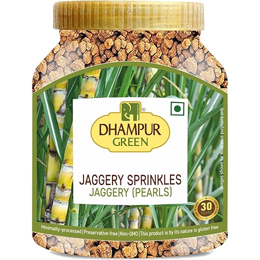 Dhampure Speciality Jaggery Sprinkles, 700G | Chemical Free Jaggery Sprinkles, No Sulphur, No Coloring Agent And Preservatives | Crushed Granular | Nutrient Rich Gud Powder | Hand Crushed Jaggery Pearls
