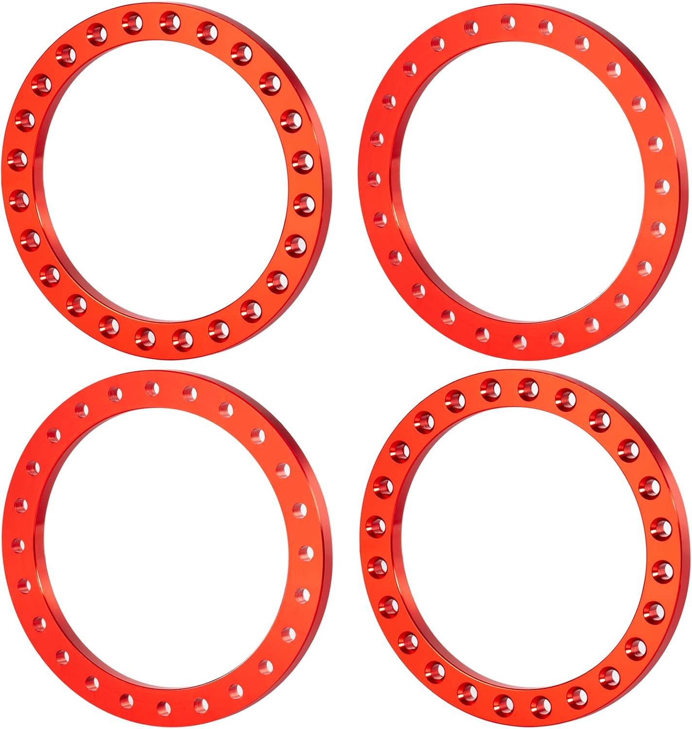 1/7th Aluminum Beadlock Wheel Ring Replace for 1/7th UDR Arrma 6S UDR Unlimited Desert Racer RC Crawler Car Upgrade Parts (Red)