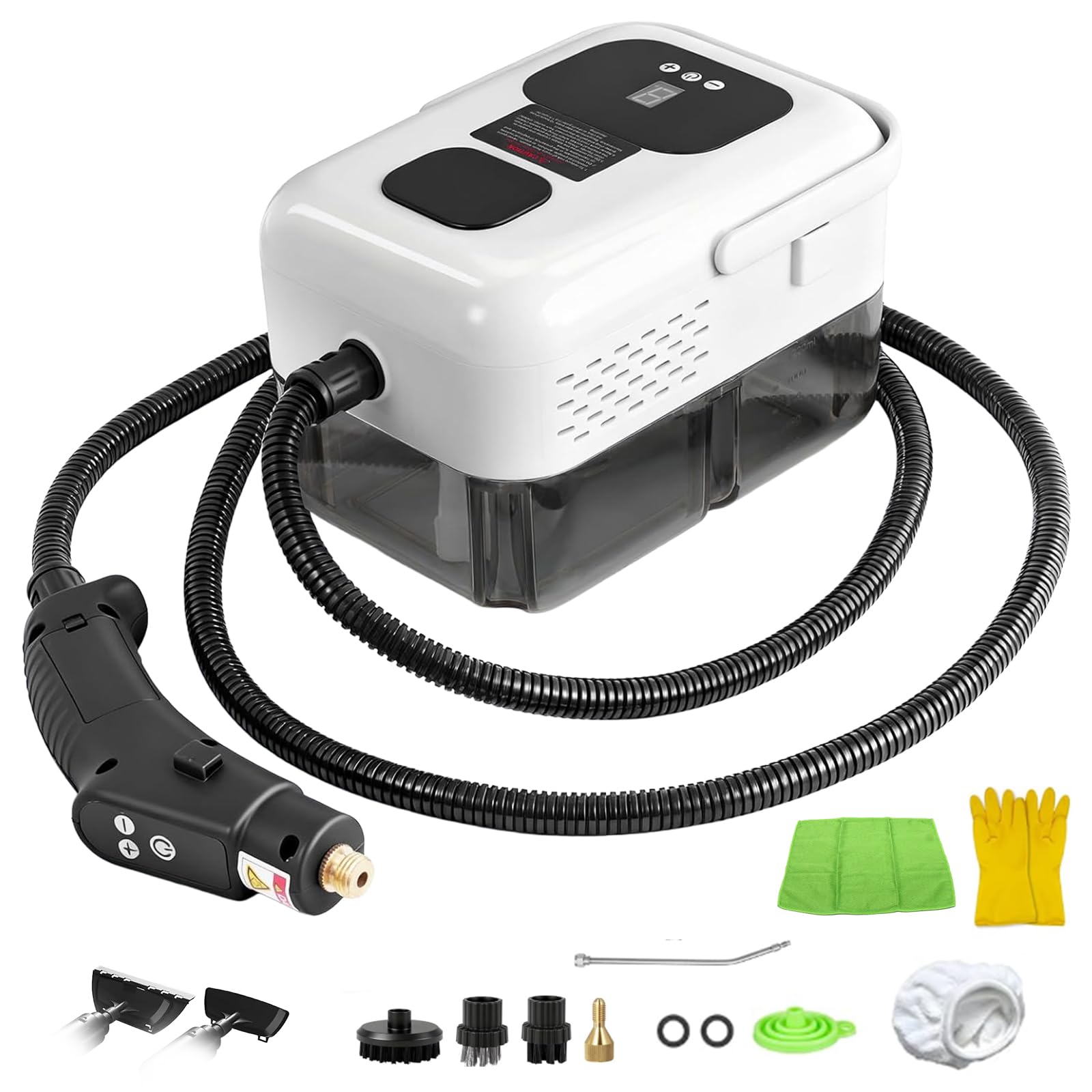 2500W Limpiador de Vapor Portátil con 1.2L Tanque 6 Velocidades Ajustables, Maquina de Vapor Limpieza de Mano Limpiador a Vapor Hogar para Cocina, Ventanas, Auto, Baño