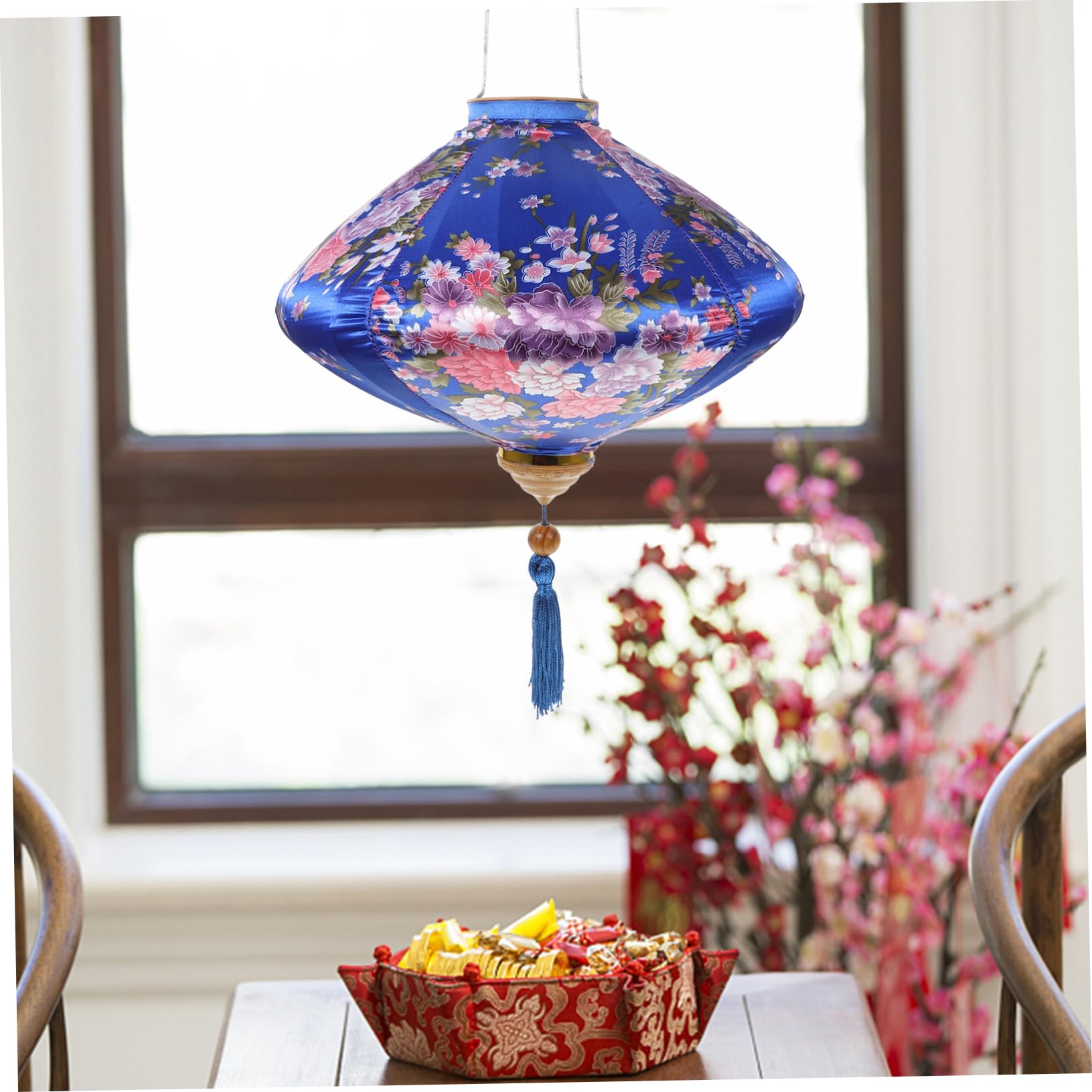 BESPORTBLE Adorno de Linterna Floral Borlas Linterna Colgante Hogar Decoración Año para Patios y Interiores