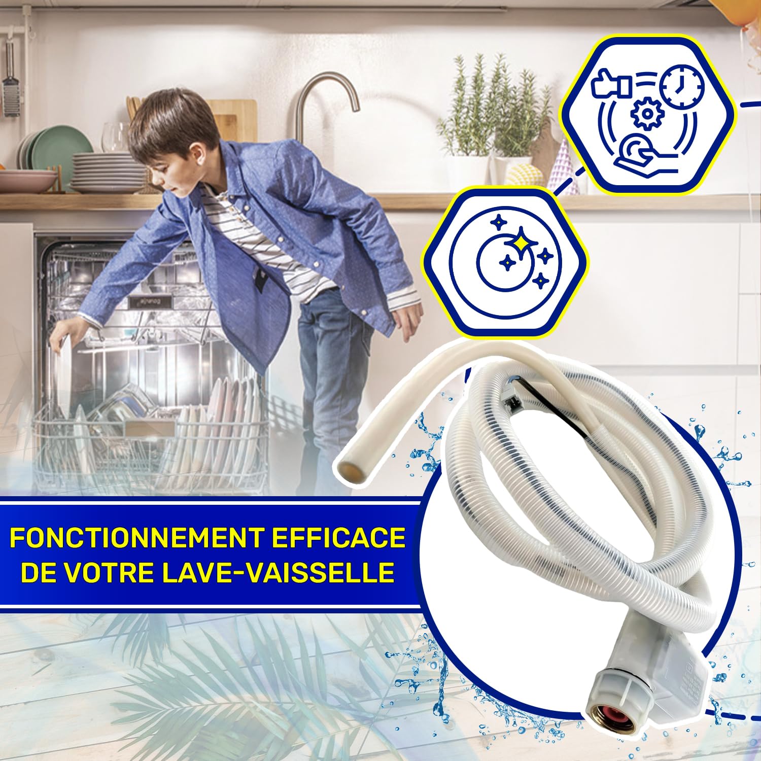 Aquastop Tuyau Lave Vaisselle 00668113 pour Siemens pour Bosch pour Balay | pour Constructa pour Neff pour Küppersbusch - Garantie de 10 Ans - MONTERAL