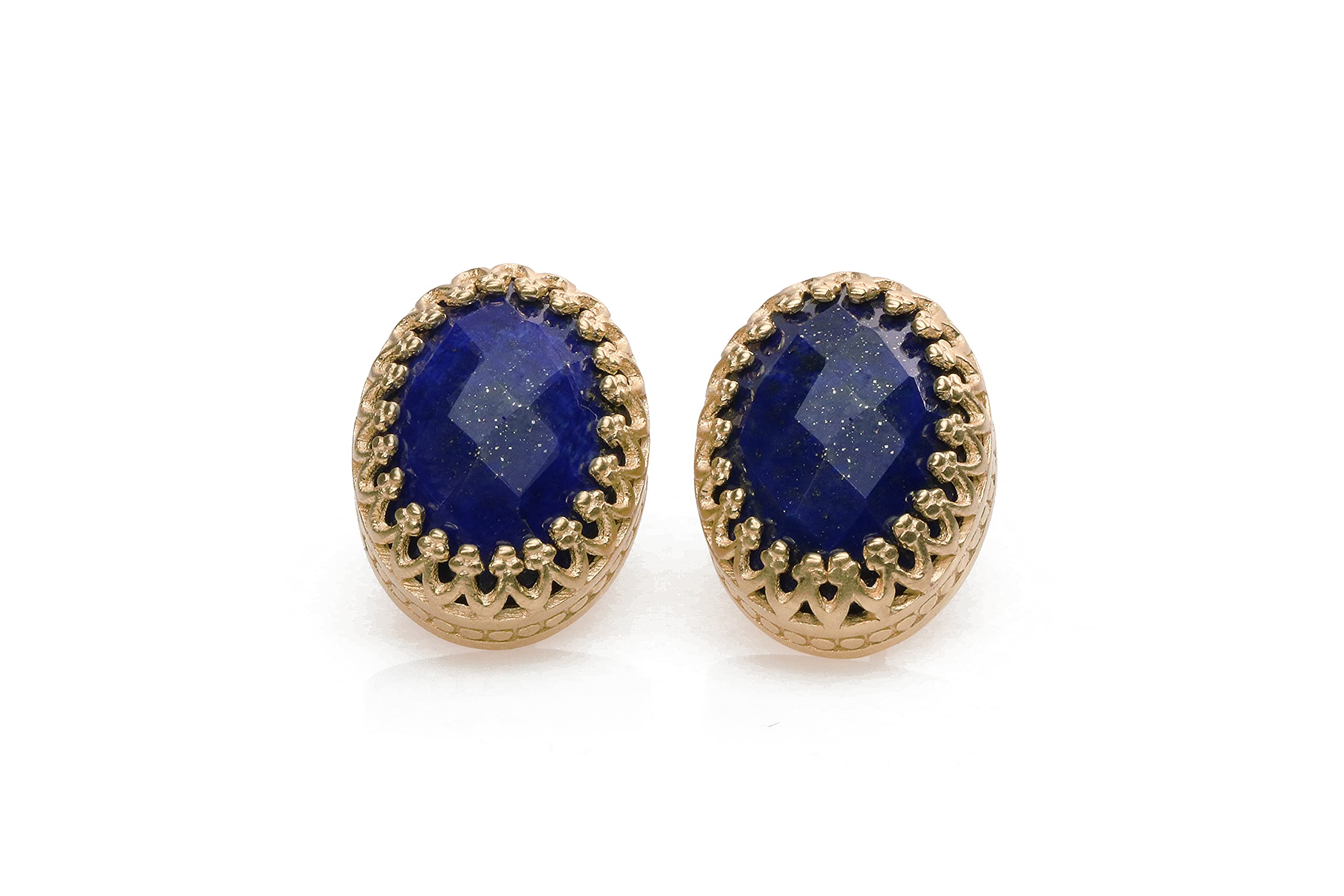 Lujosos Pendientes Ovalados de Lapislázuli en Oro Rosa - Pendientes de Postes Hechos a Mano - Joyería de Moda Pendientes, Pendientes de Diseño, Pendientes de Boda, Pendientes de Piedra de Nacimiento