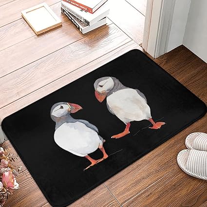 Amazon 玄関フロアマットパフィンフレンズダンスイラスト玄関マットカーペットマットポリエステル滑り止めフロアデコルームリビングルームホームデコレーション 40x60cm 玄関マット 通販