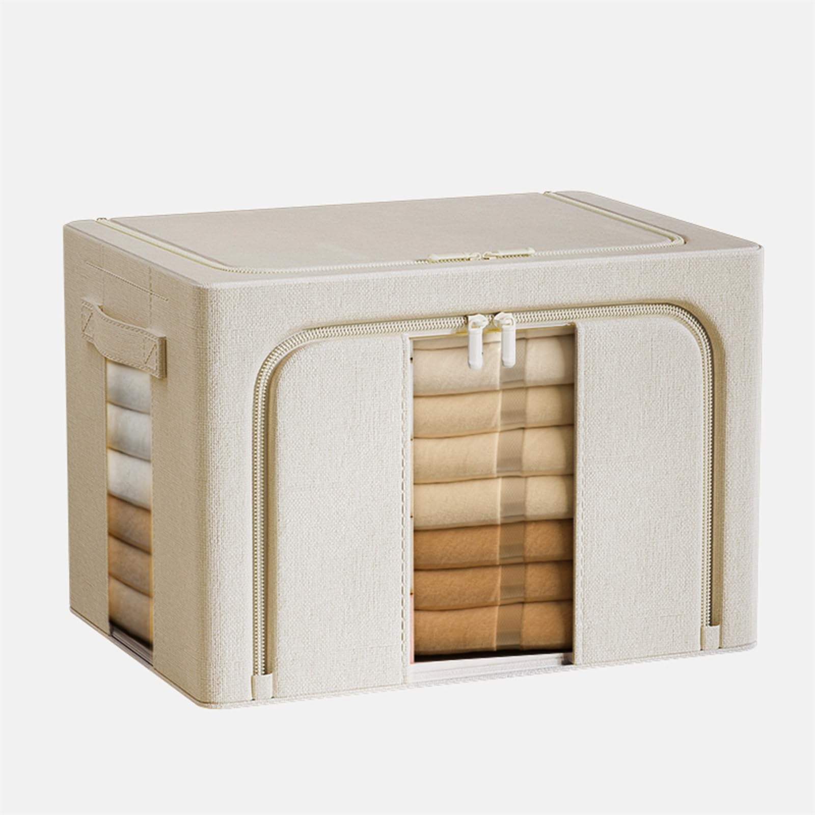 Housse De Rangement Zippée Pour Couette Et Vêtements - Blanche Translucide Avec Poignées