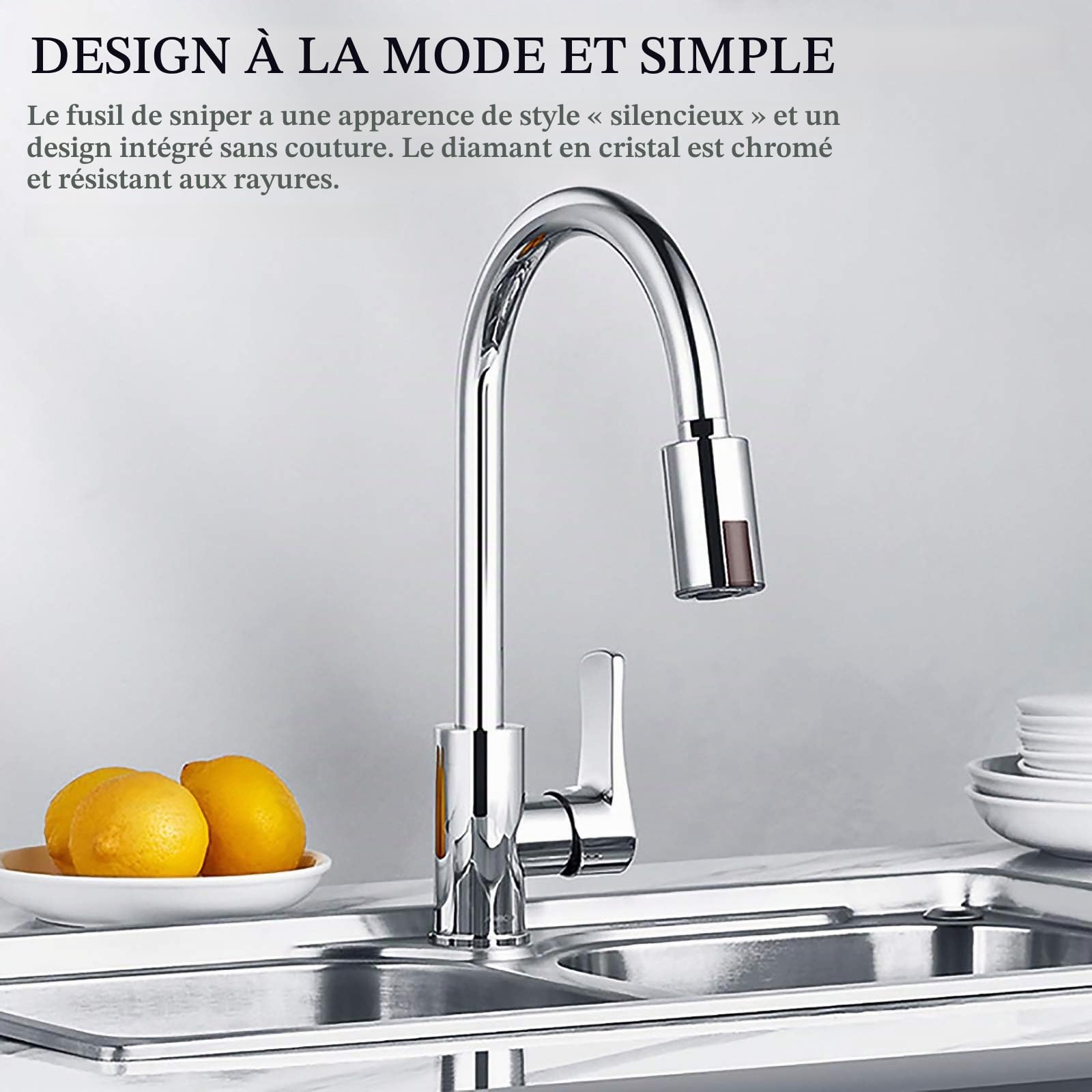 Robinet automatique avec capteur, chargeur USB smart sans contact, adaptateur d’économie d’eau convient pour buse de robinet M22/M24