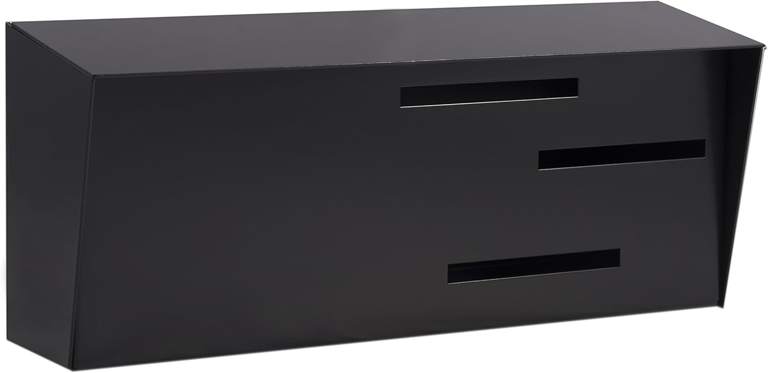 Locking Modern Mailbox, Mid Century Mailbox, Wall Mounted Modern Mailbox, Vintage Mailbox, Retro Mailbox, Midcentury Mailbox, Contemporary Mailbox (Black)