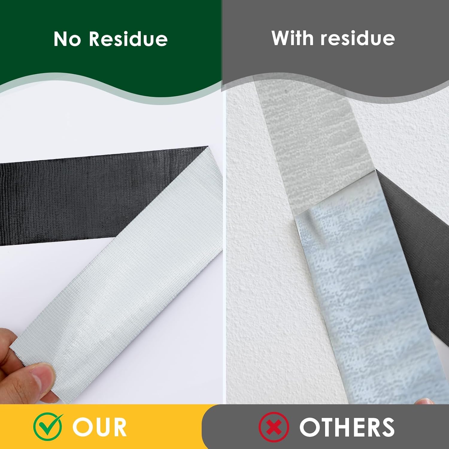 EFOK 10 Pack Duct Tape Heavy Duty Waterproof, Black Duct Tape Bulk 1.88 Inch X 90 Ft, Strong Adhesive for Indoor Outdoor Tear By Hand