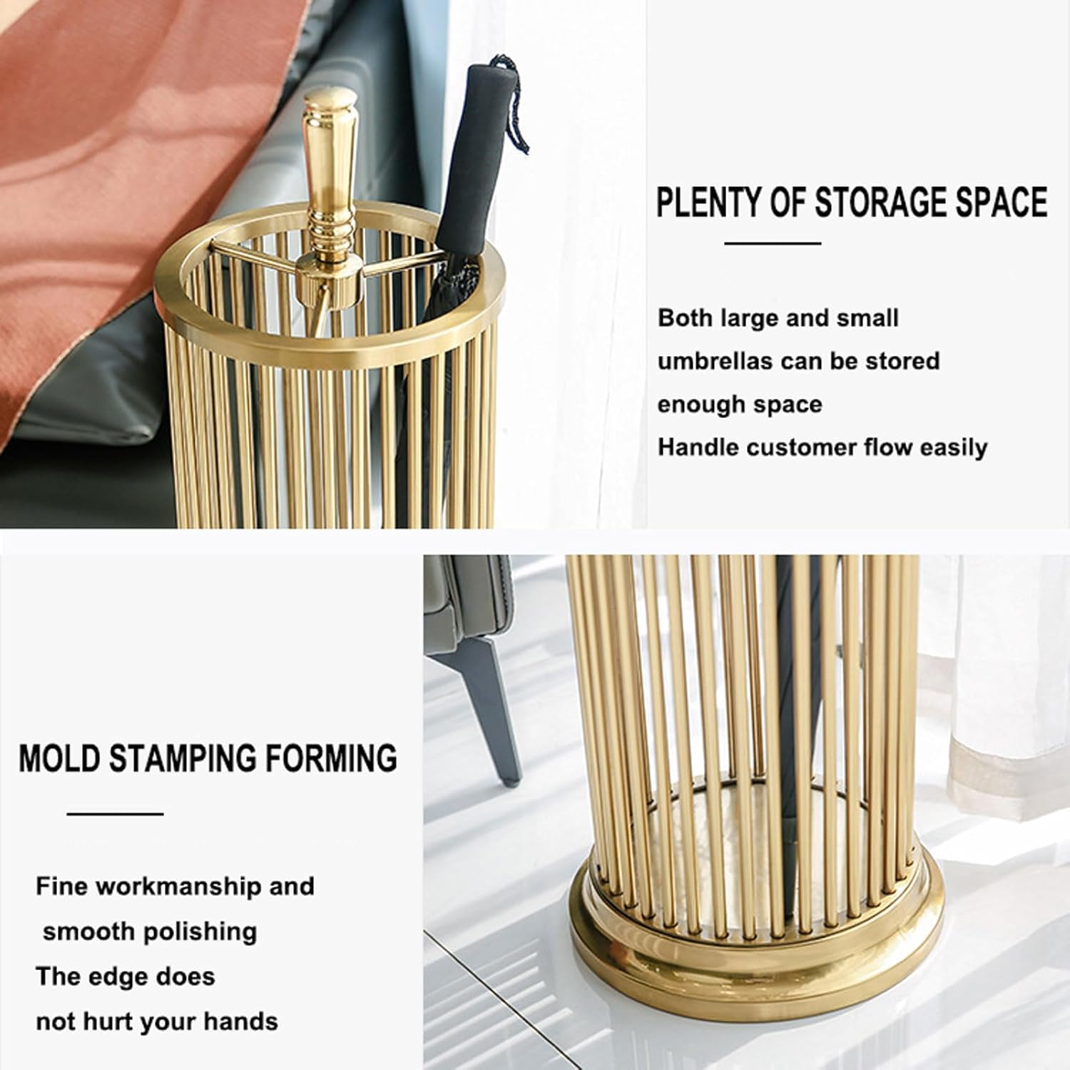 Large Capacity Umbrella Stand - Metal Commercial Umbrella Holder nizer for Hotels, Entryways & Lobbies - Sleek Design for Modern Spaces