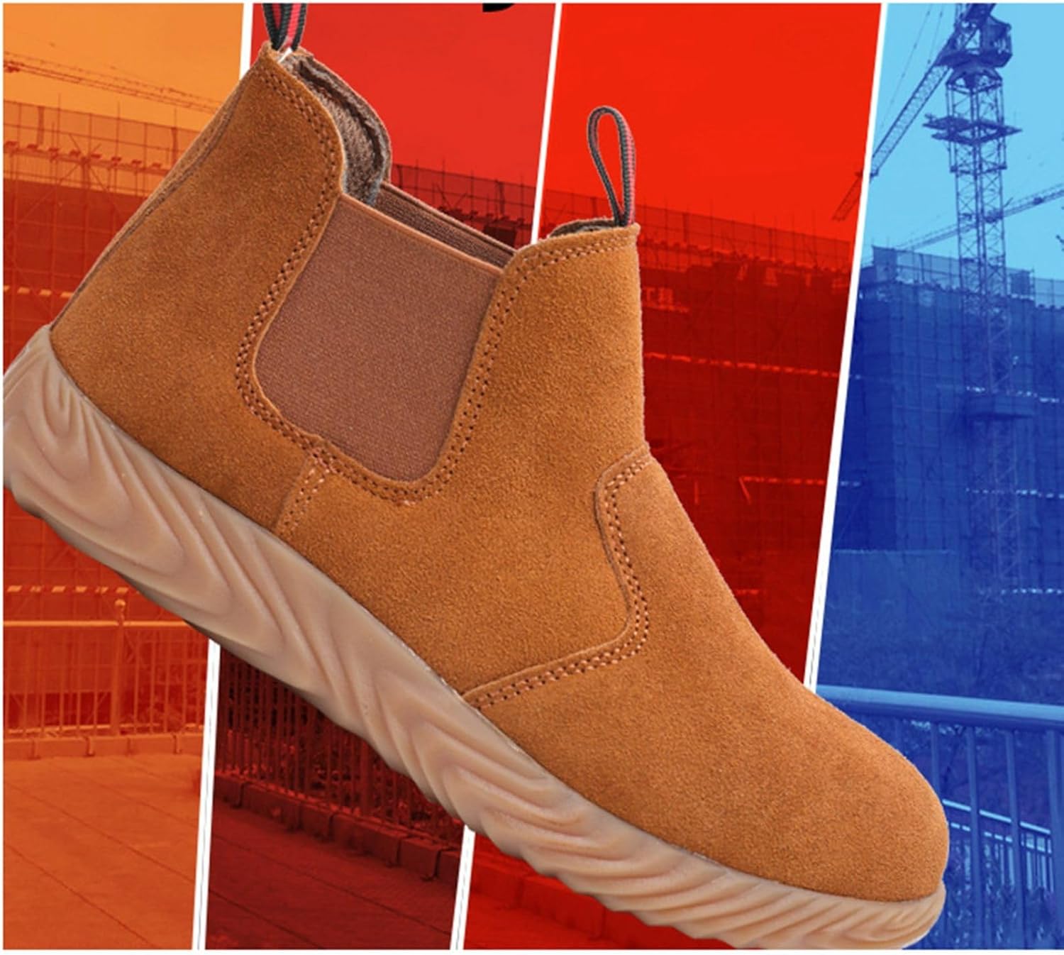 [RAMEMO] 安全靴 メンズ 作業靴 鋼製先芯 貫通防止 セーフティーシューズ 滑らない 軽量 柔らかい スリッポン 通気性いい