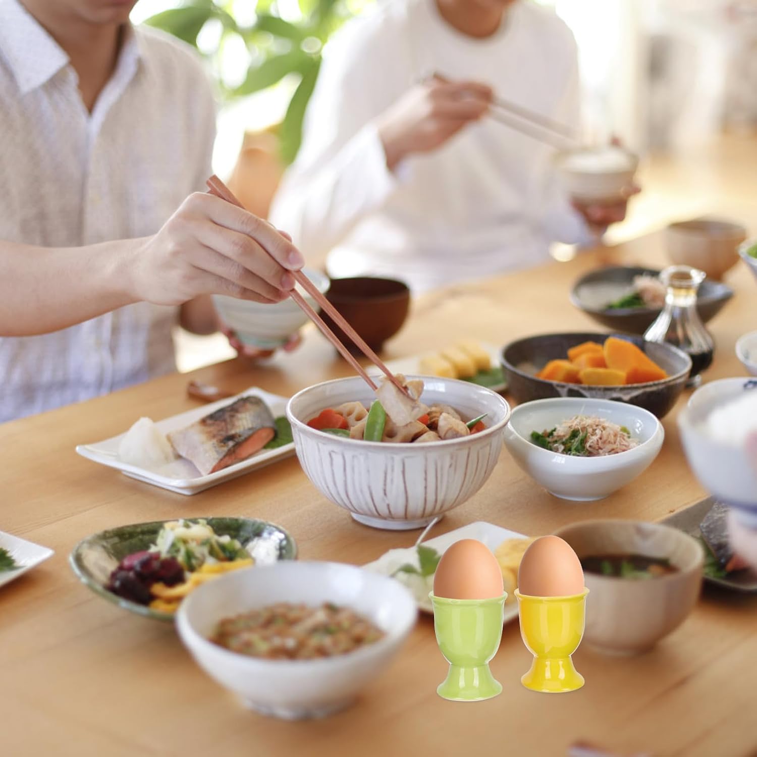 Egg Cups Ceramic 4pcs Breakfast Boiled Egg Holders for Dining Room