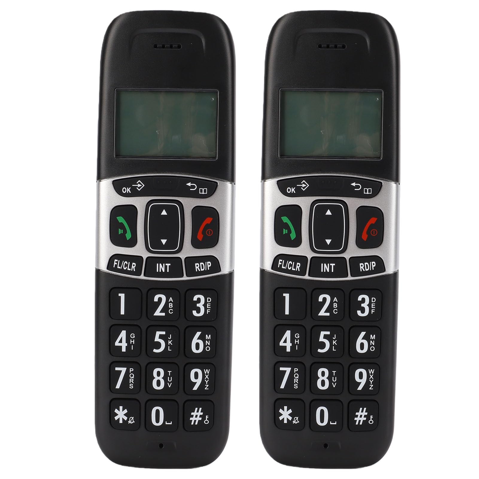Denash Telefono Cordless, Telefono DECT 6.0 con Segreteria Telefonica e Vivavoce Full Duplex, Telefonico Domestico a 2 Ricevitori con Blocco Chiamate (Spina europea)