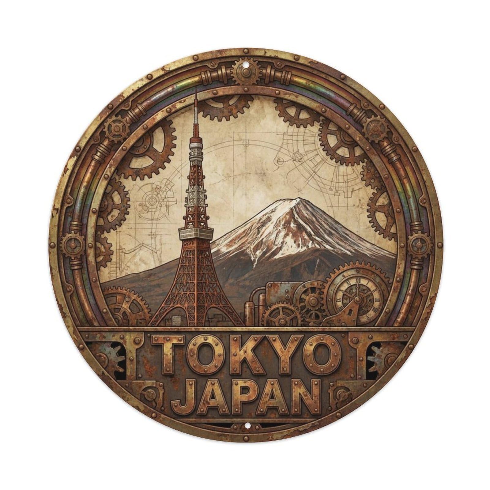 Tokyo Japan Japanese Heritage Urban Landmark Journey Metal Tin Sign