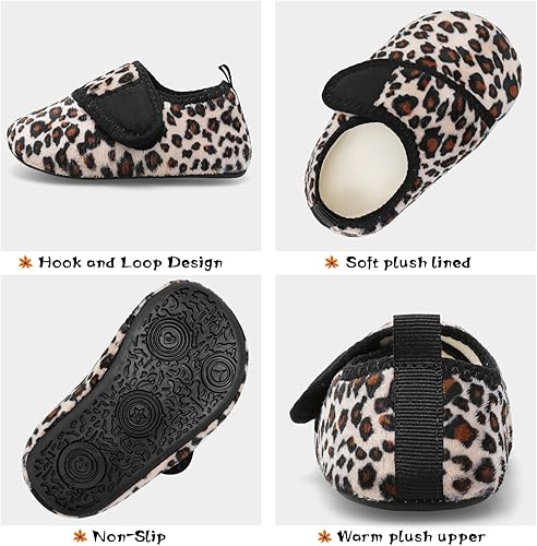 Miniatura 5 de Scurtain Pantuflas cálidas de invierno para bebés, niños y niñas, pantuflas de interior para el hogar, cómodas, ligeras, antideslizantes, para