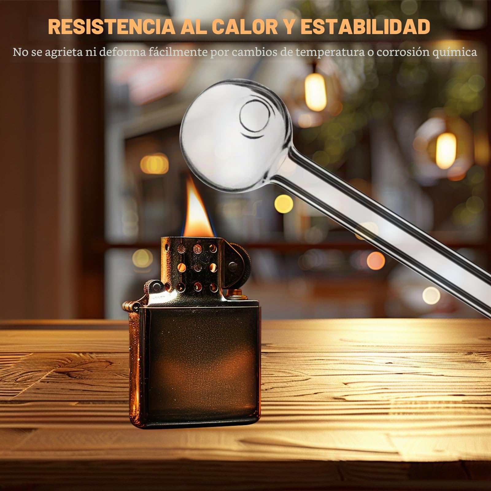 Quemador de aceite de vidrio, 5 tubos de vidrio de borosilicato, pajitas en forma de bola, portátil, resistente al calor, diseño grueso portátil