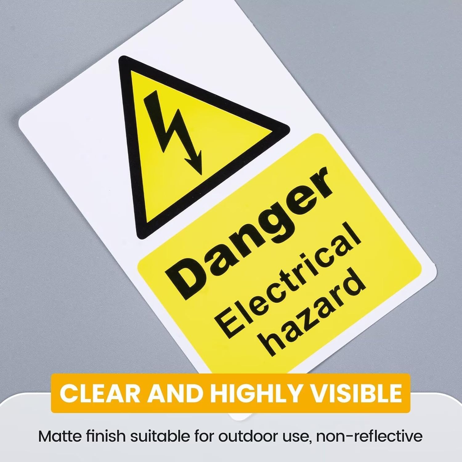 Lot de 50 autocollants d'avertissement de danger électrique, 150 x 100 mm