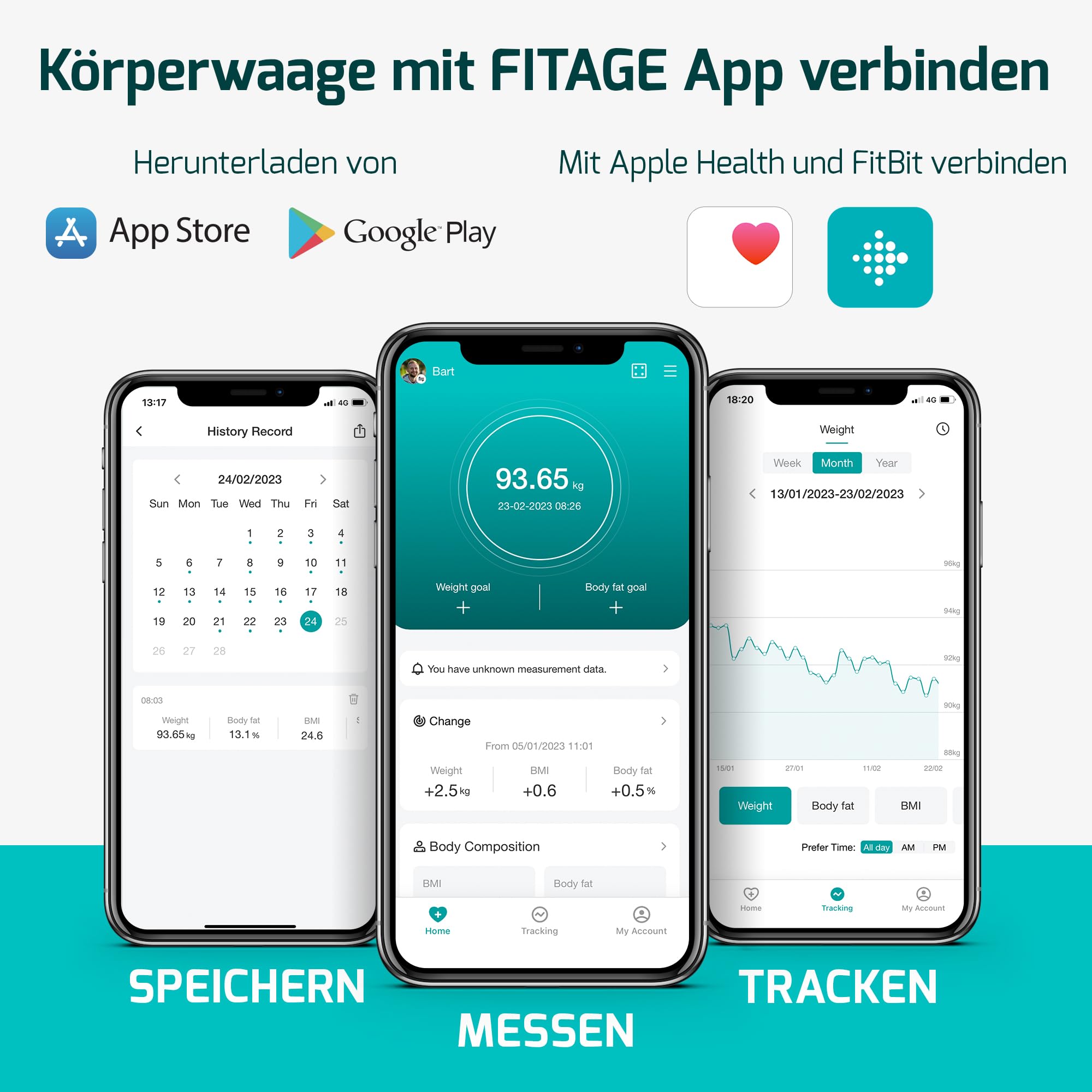 Personenwaage digital Testsieger 2025, Körperwaage bis 225kg, Körperfettwaage mit 17 Körpermesswerten, Körperanalyse mit App, Waage mit Körperfett und Muskelmasse mit großem LED-Display - Schwarz