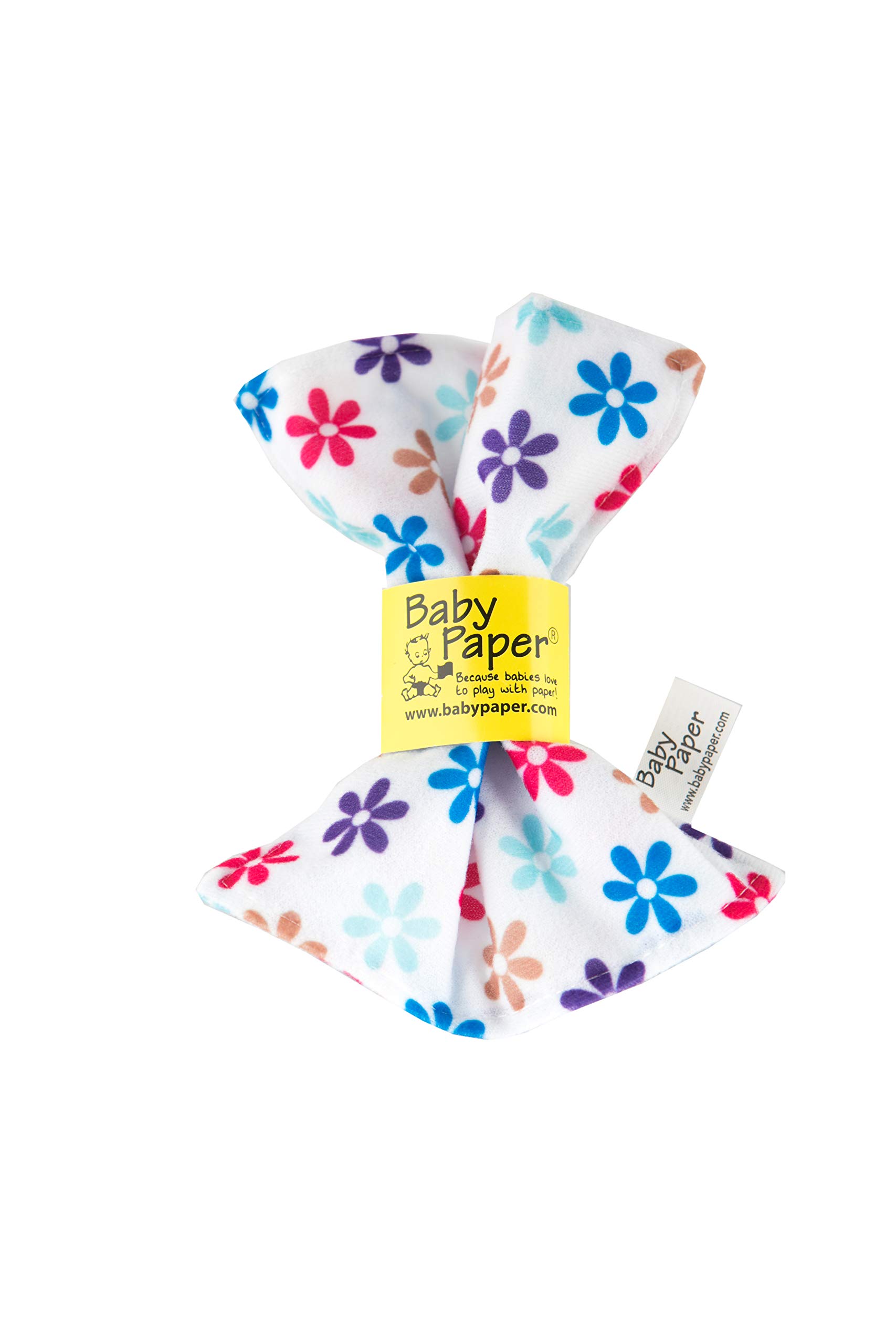 Baby Paper Original Crinkle Teether & Sensory Toy for Babies & Infants | Flower Print | Non-Toxic, Washable | Great for Baby Showers