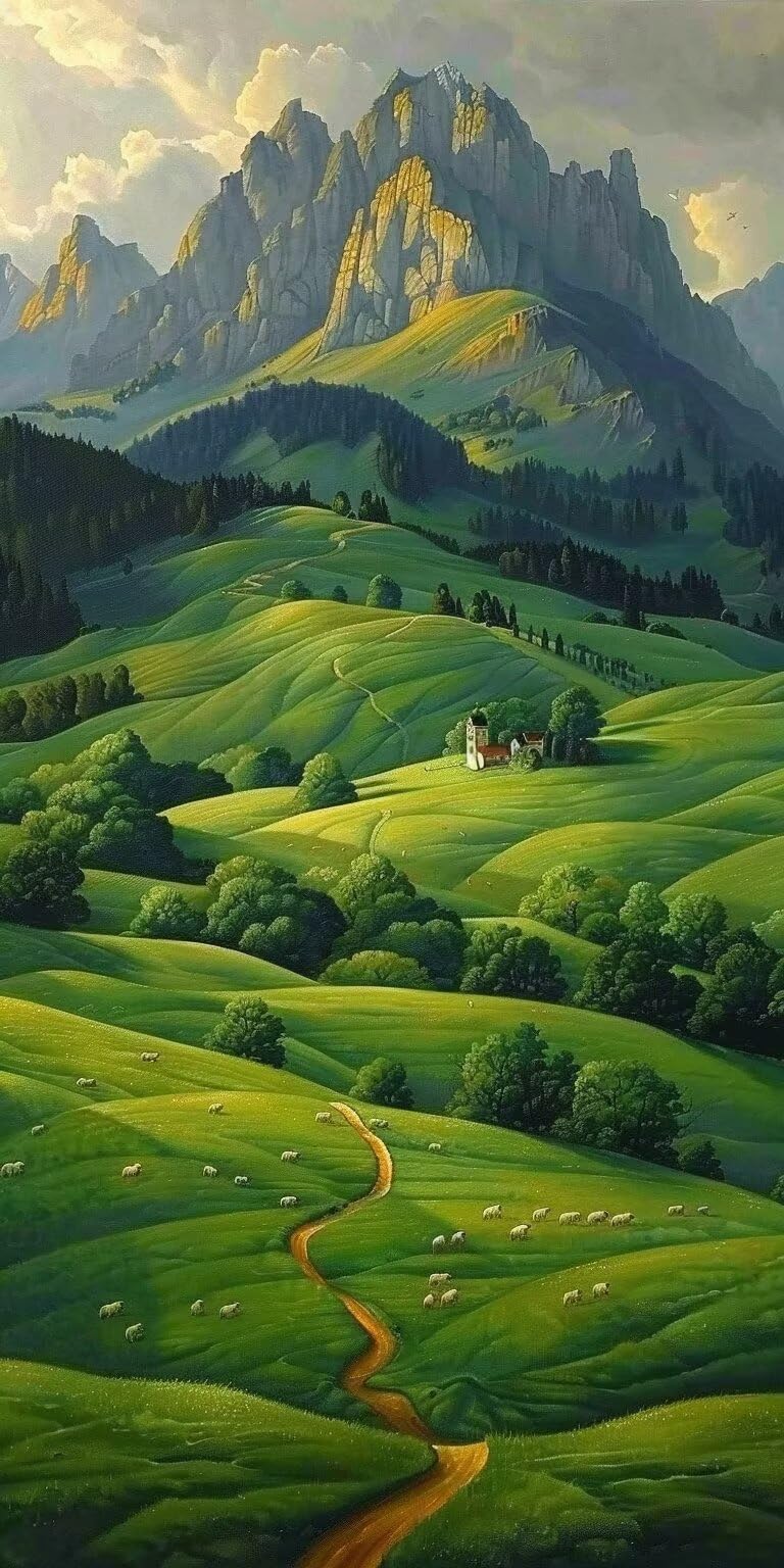 Dipingere con i Numeri Adulti Prateria, Dipingere con i Numeri Paesaggio, Fai da te Paint by Numbers per Principianti, Hobby Creativi Adulti, Painting by Numbers per Decorazioni Casa 80x160cm A-2168