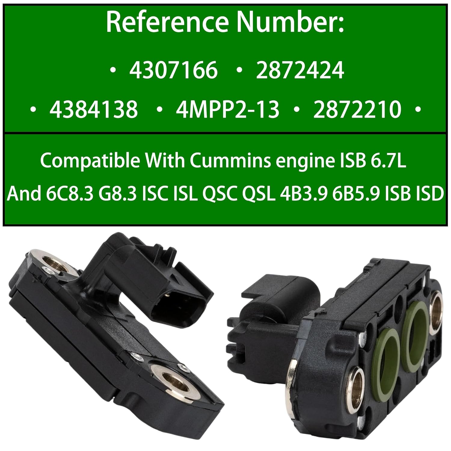 Exhaust Gas Recirculation Pressure Sensor 4384138 EGR Differential Pressure Sensor 4307166 2872424 Compatible with Cummins Engine ISB 6.7L and 4BT 6AT 6BT