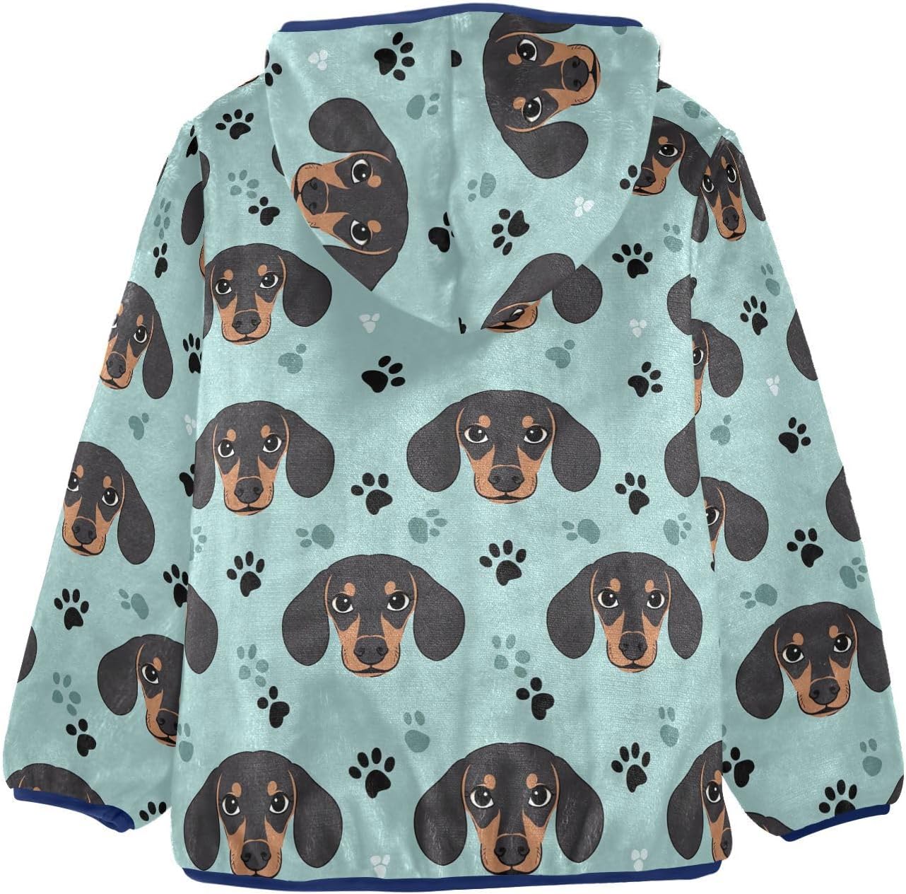 Cartoon Cute Brown Dog Kid Fleece Jacket Outerwear Jackets Navy Blue Baby Zipper Hoodie abrigos de invierno para