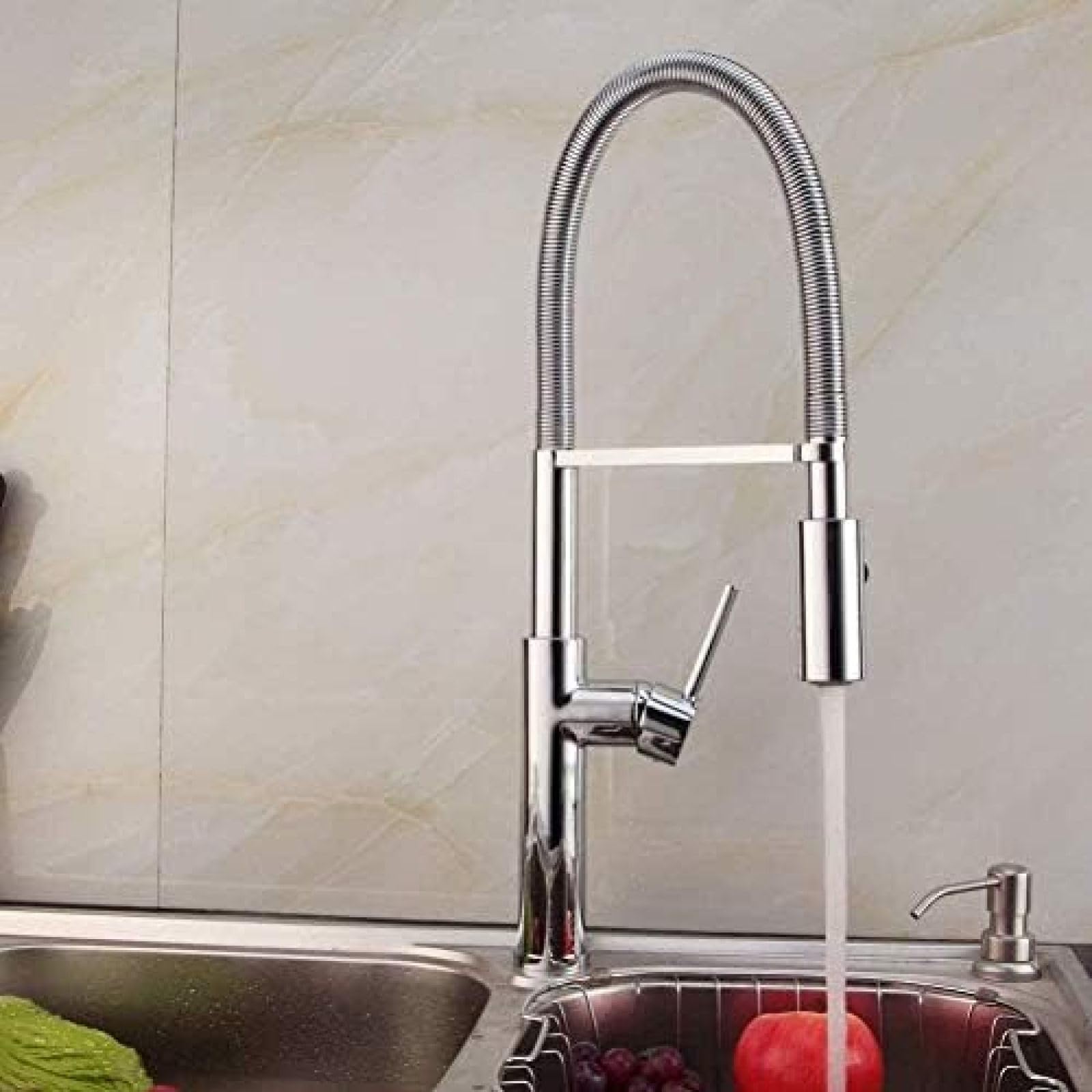 ZYCHSJXA Faucet Brass Kitchen Faucets Hot and Cold Water Chrome Basin Sink Square Taps Mixers