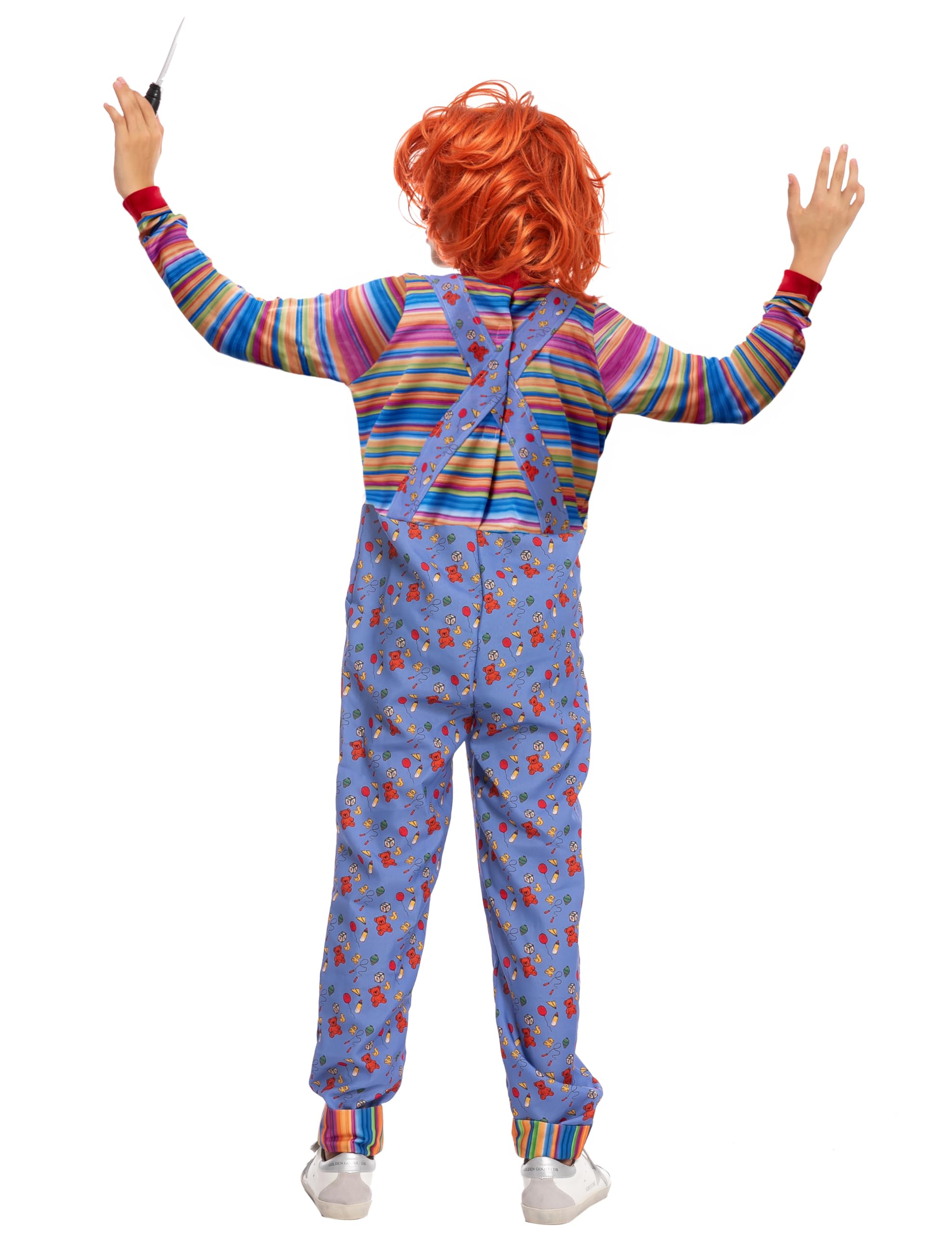 Disfraz de asesino infantil de Halloween, disfraz de muñeca de película de terror poseído para fiesta de disfraces para niños, Azul 5
