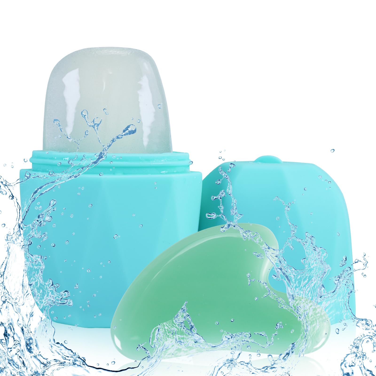Joyeee Ice Roller y Gua Sha Set, masaje facial, herramientas para el cuidado de la piel, aplicar hielo para reducir los poros, antiarrugas, reducir la hinchazón, mejorar la elasticidad de la piel
