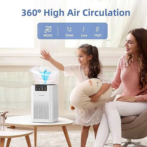 Miniatura 2 de AromaRoom AP102 - Purificadores de aire Hepa para dormitorio, purificadores de aire Hepa para el hogar, olor a orina de mascotas con aromaterapia,