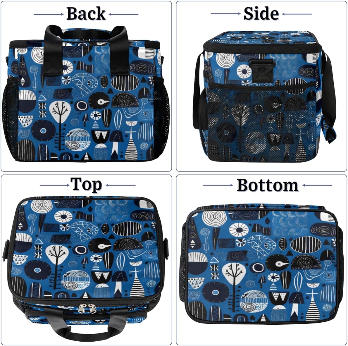 Creative Pattern Insulated Picnic Backpack Lunch Box for Women Men Picnic Basket Tote Lunch Bag Picnic Bag Portable Lunch Bags for Picnic, Beach, Work, Trip,Office, Camp Abstract Elements