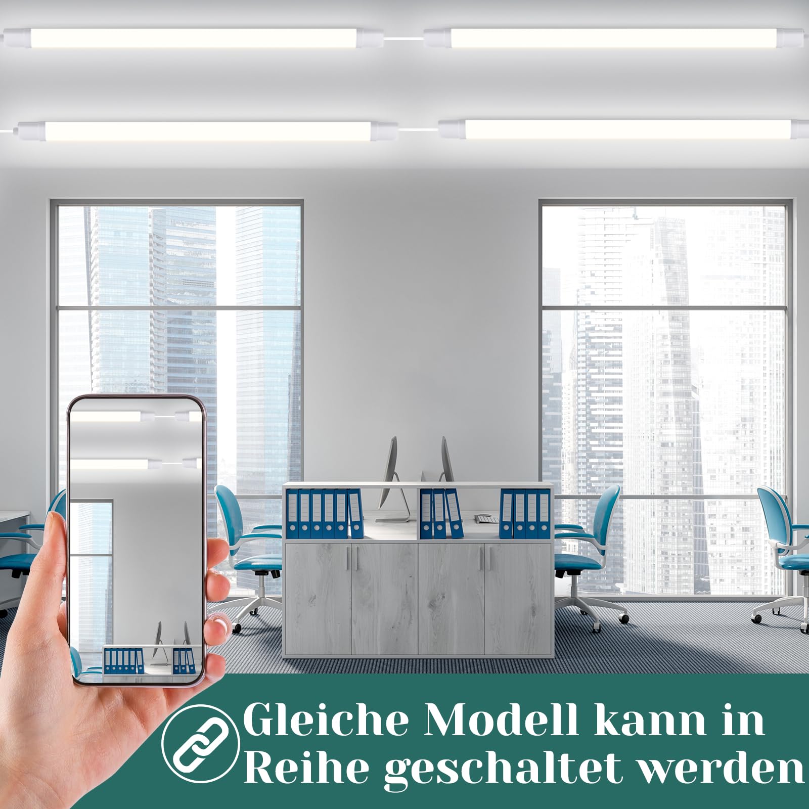 CBJKTX 2ER Deckenleuchte Deckenlampe LED Feuchtraumleuchte - 120CM 36W