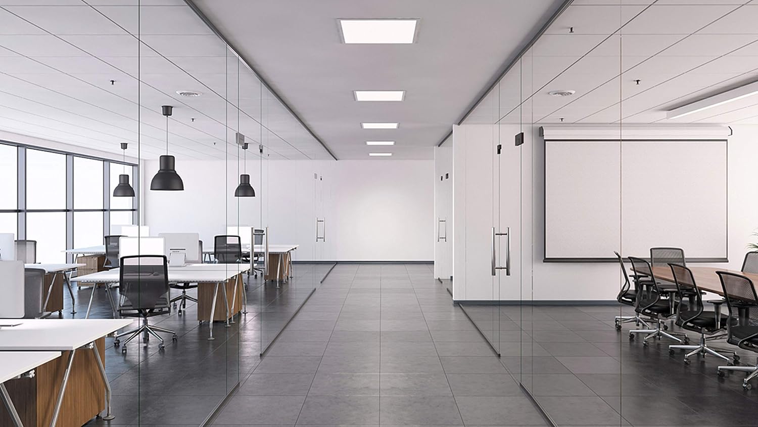 2-Pack 2x2FT LED Flat Panel Light Backlit 35W 4550 Lumen CCT Color 3000K-5000K Dimmable 2.4G Wireless Control Drop T-Bar Ceiling Surface Hanging Residential Commercial Industrial UL DLC