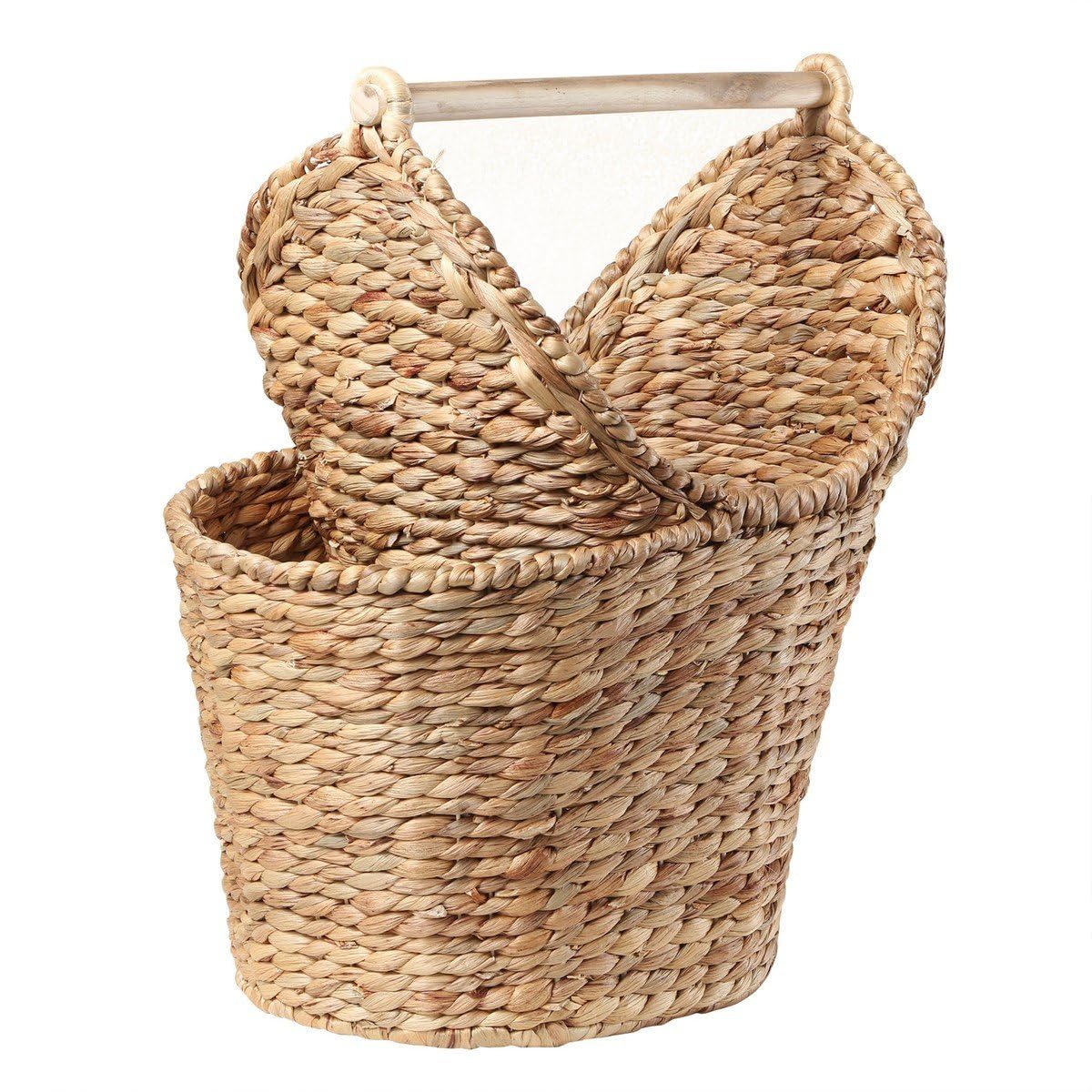 Calicosy – Panier de Rangement en Jacinthe d’Eau pour Papier Toilette – Naturel, avec Poignée – L39 x P28 x H42 cm – Rangement WC Pratique et Décoratif