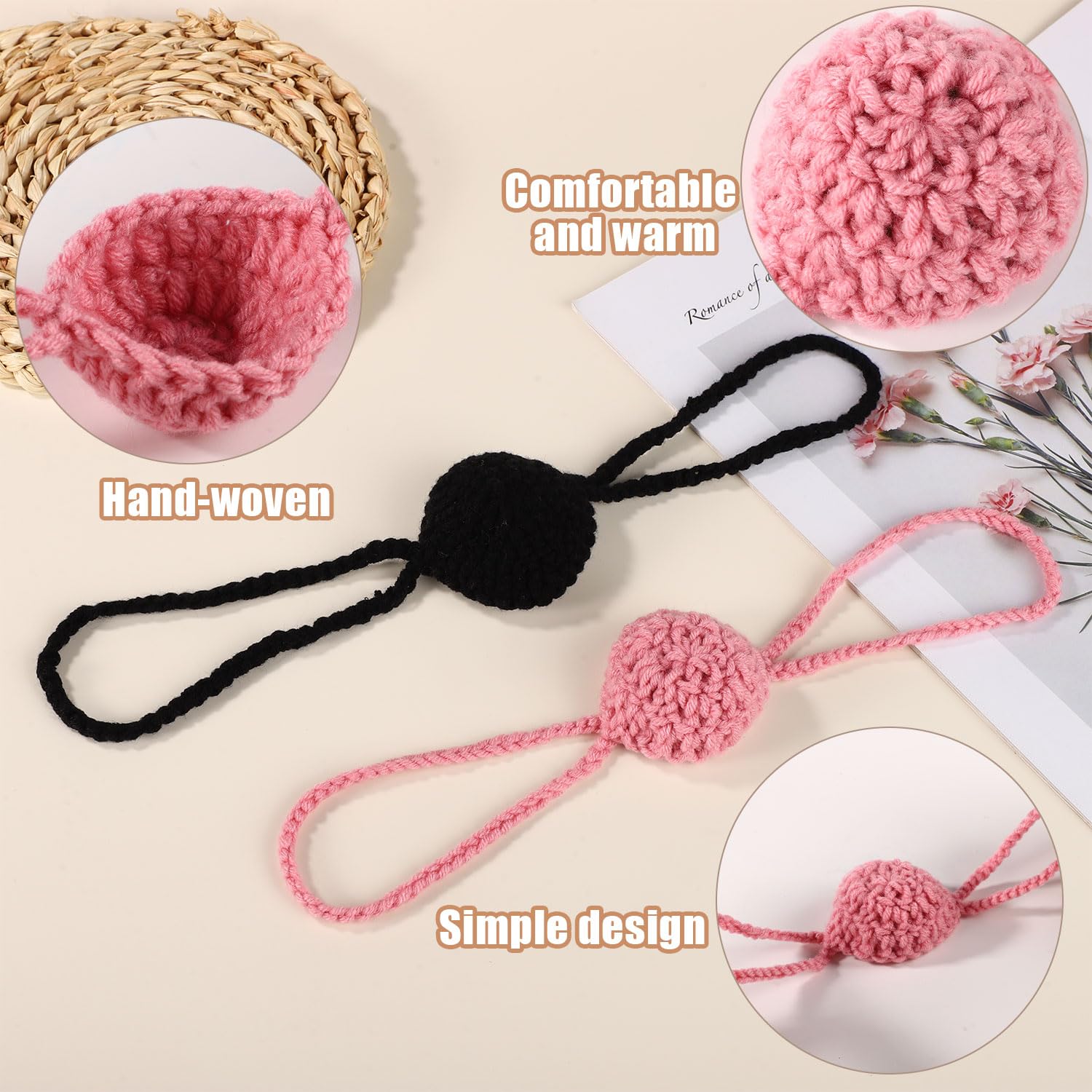 lasuroa 2uds Calentadores Nasales de Invierno, Cubrenariz Crochet Resistentes Viento y Cómodos para Climas Fríos Accesorios Esquí Actividades Aire Libre para Hombres y Mujeres