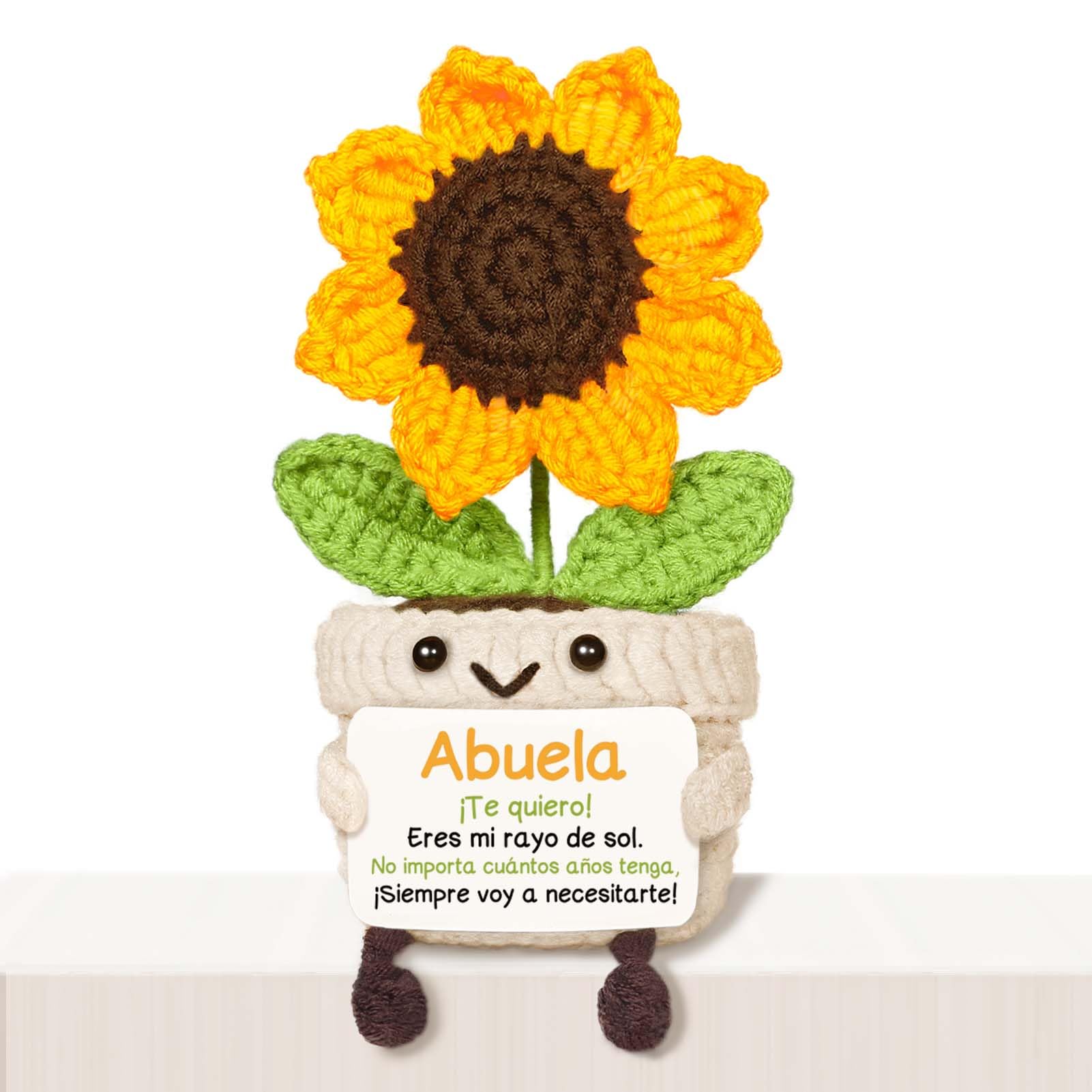 AceThrills Abuela Gifts for Abuela on Birthday Mothers Day, Regalos para Abuela, Regalos de CumpleañOs Navidad para Abuelas Mujer – Girasol Tejido a Mano