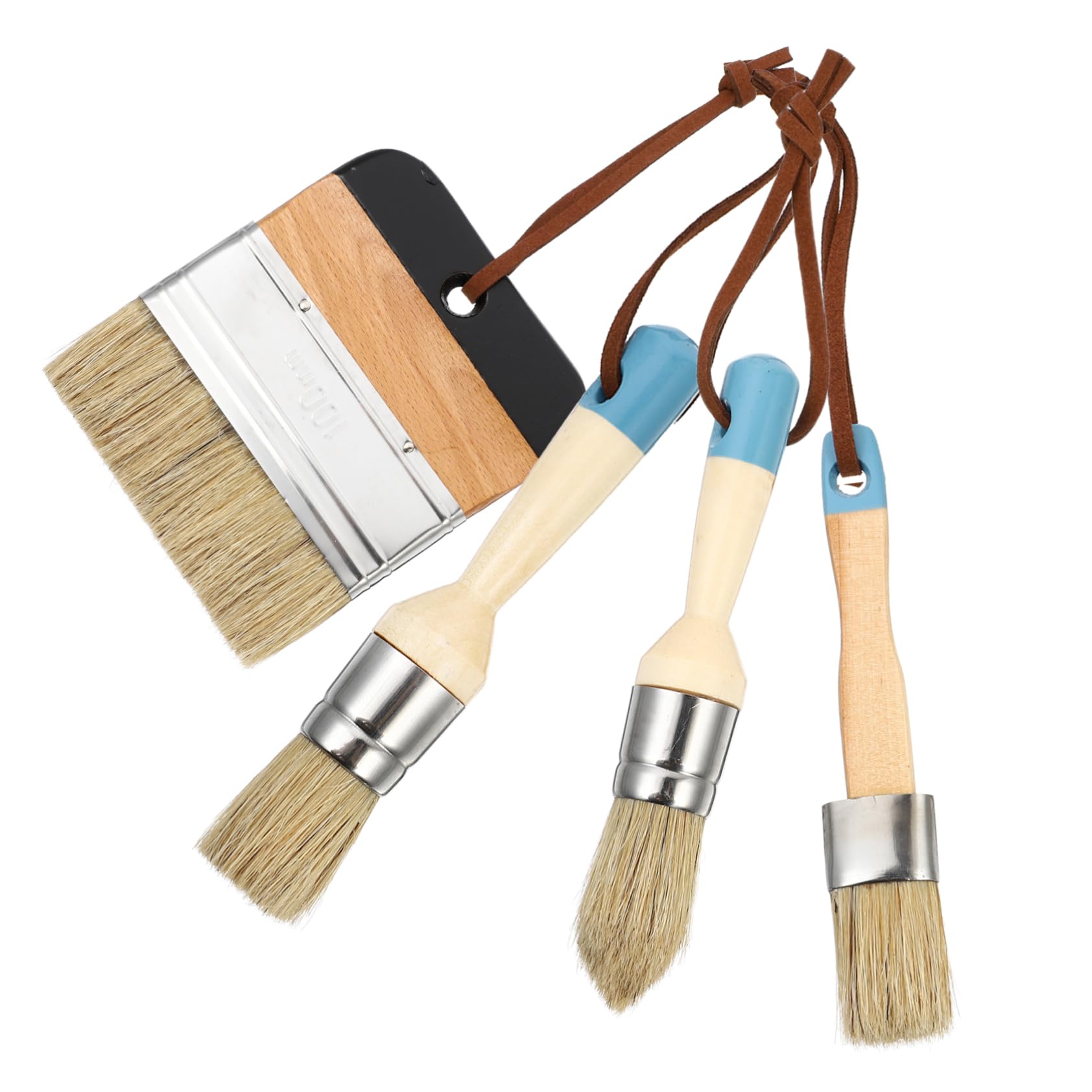 UKCOCO Juego de 4 Pinceles de 1 Pulgada para Pintar Madera Cerdas Flexibles y Mango de Madera, Adecuado para Pintura al Óleo y Manualidades Hogar