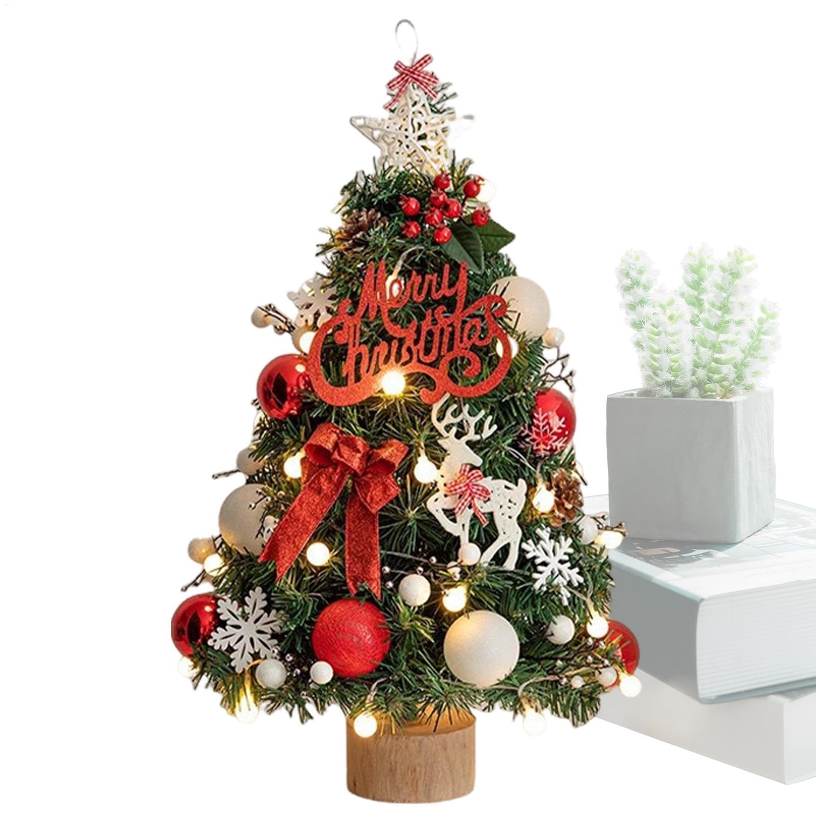 Árbol de Navidad Artificial con Luces arte artesanal 45 cm