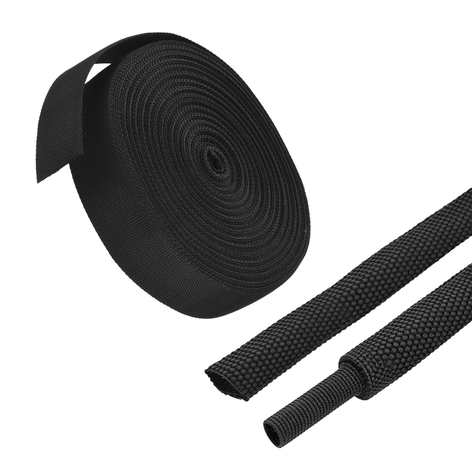 2:1 Schrumpfschlauch, geflochten, 25 mm x 25 m, Schwarz