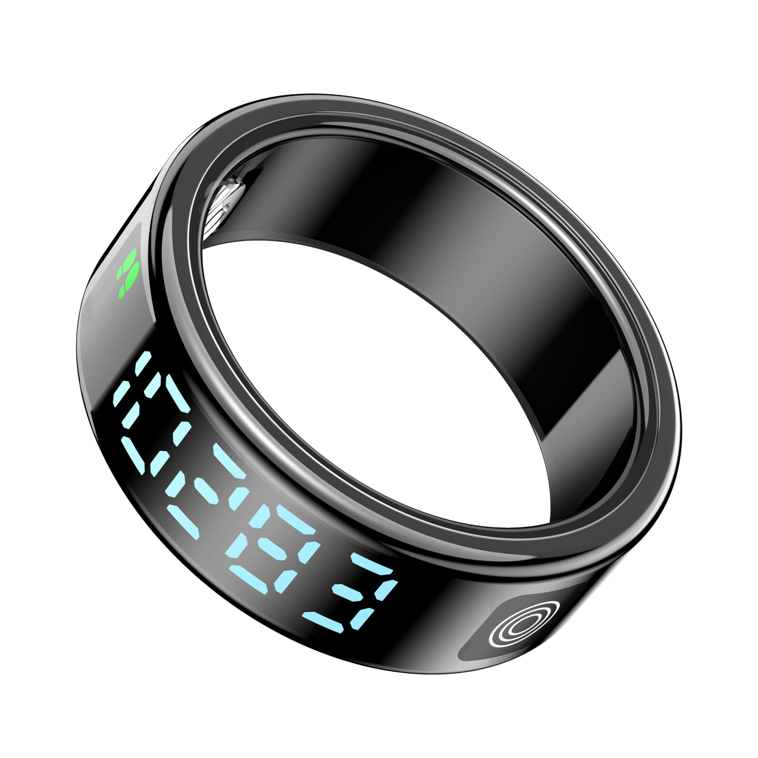 Beafon, Felixx SR21D Bague Intelligente avec écran LED, Bouton Tactile, Reconnaissance des gestes pour Applications, Noir, Taille 11 (64,6 mm), Suivi de Fitness, fréquence Cardiaque, Tissu Blush