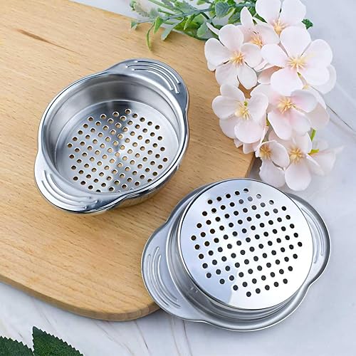 Miniatura 7 de Colador de latas de acero inoxidable, 2 unidades, prensa de atún, tamiz de alimentos, removedor de escurridor de aceite, colador de enlatado de tapa