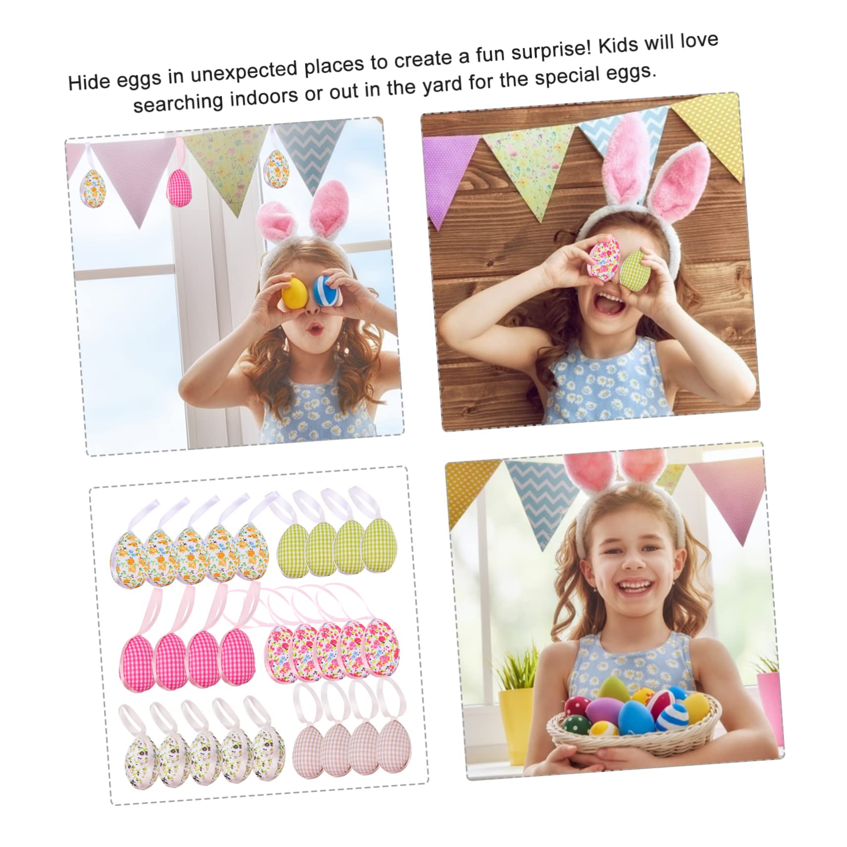Alipis 2 Sätze Ostereier Künstliche Eier Gesprenkelte Eier Farbige Eier Aufhängen Easter Egg Decoration Osterparty Dekoration Ostern Hängen Osterspielzeug Osterei- Stoff 27 Stück * 2