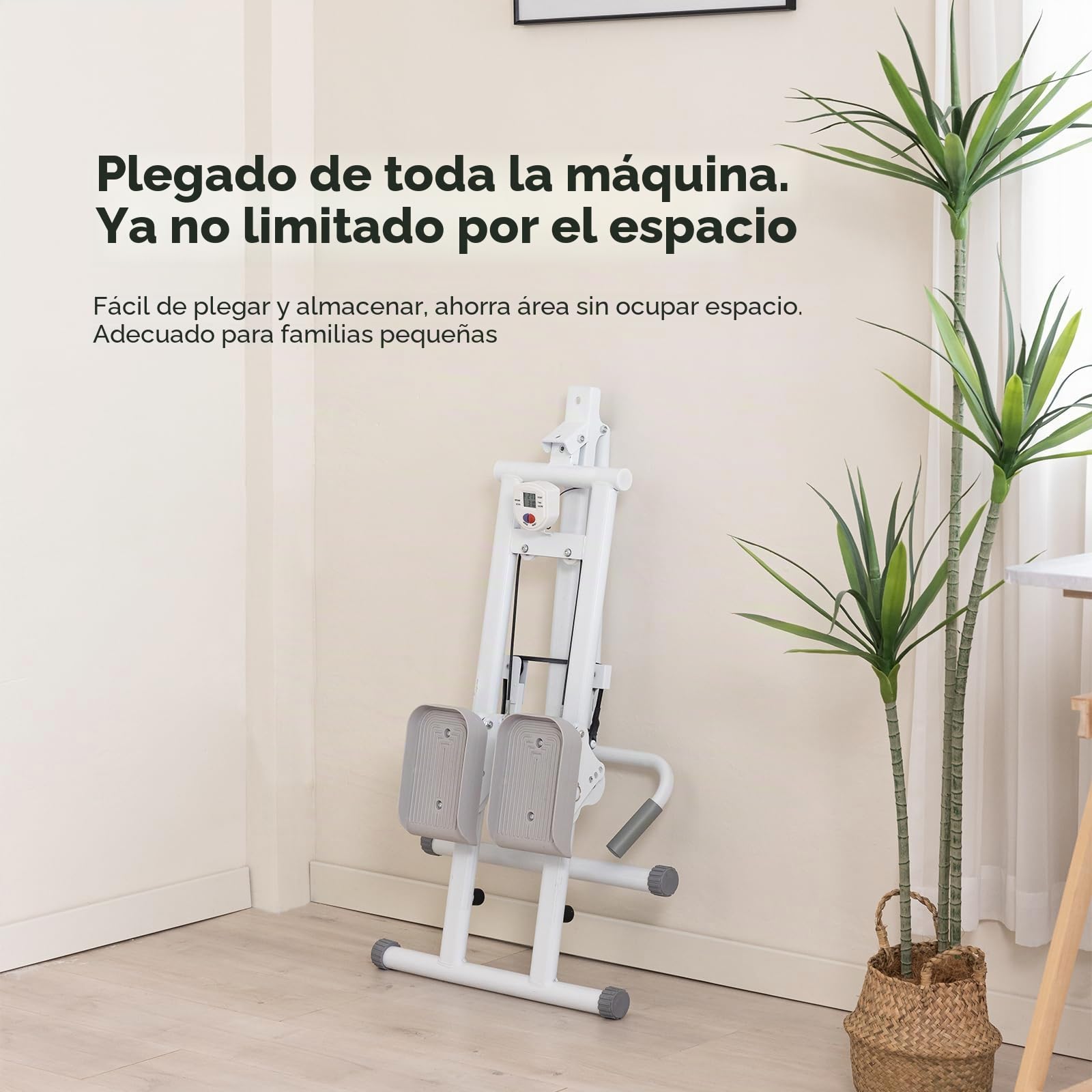 Stepper, escalador de fitness, equipo de ejercicio con manillares con pantalla LCD para uso en gimnasio doméstico
