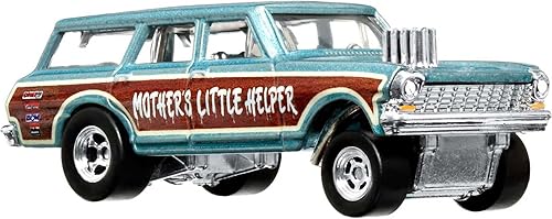 Hot Wheels Car Culture Circuit Legend - Coche de juguete de primera calidad, fundido a presión 164 escala 64 Chevy Nova Wagon Gasser para jugar o