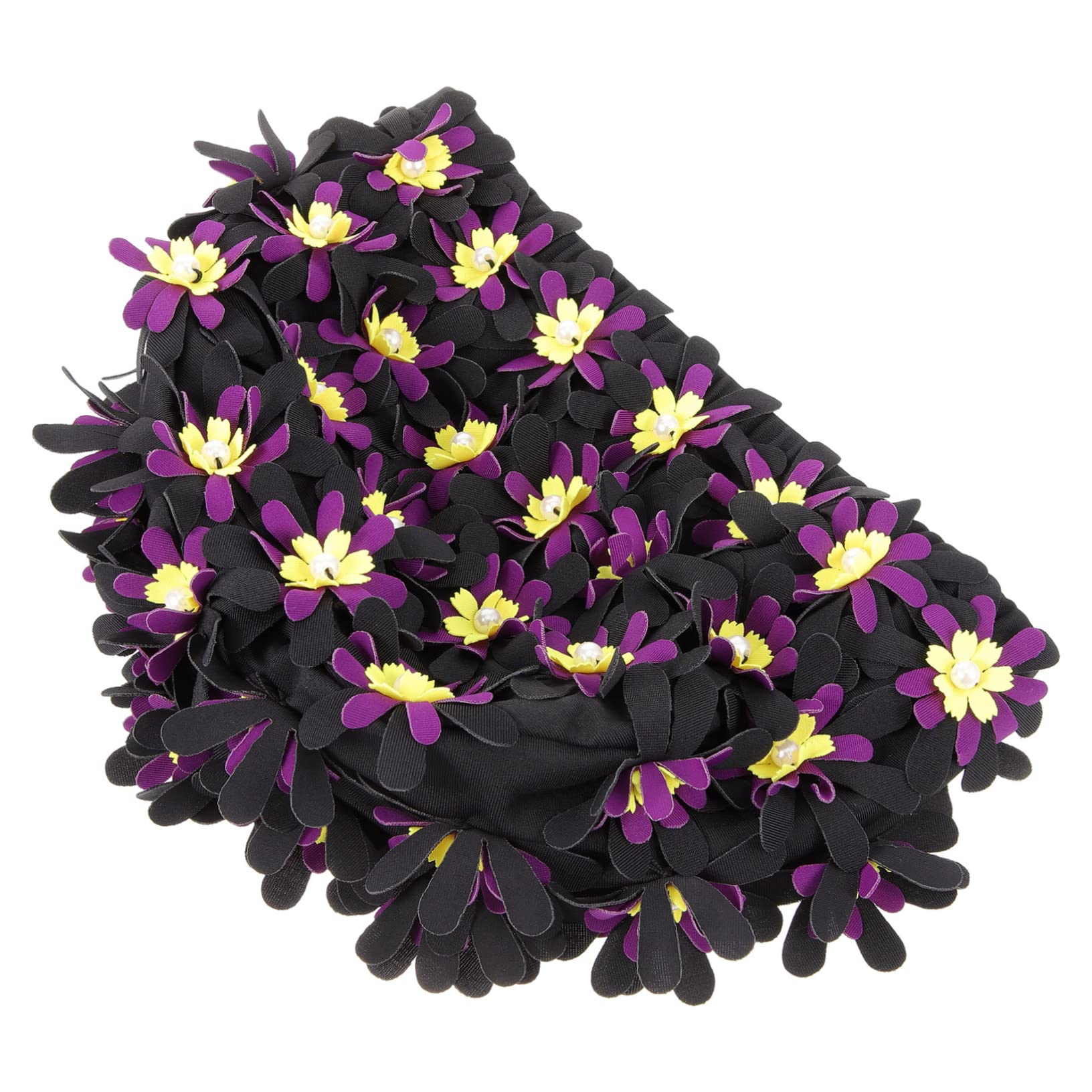 BESPORTBLE Gorro De Baño De Flores Gorro De Baño De Tela para Mujer y Adulto Gorro De Ducha Gorro De Baño Soul Cap Sombrero con Visera Cinturón De Natación para Adultos Poliéster