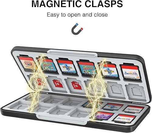 Miniatura 3 de HEIYING Switch Game Card Case for Nintendo Switch & OLED & Lite,Custom Pattern Memory Storage Holder with 24 Game Card Slots and 24 Micro SD Cards