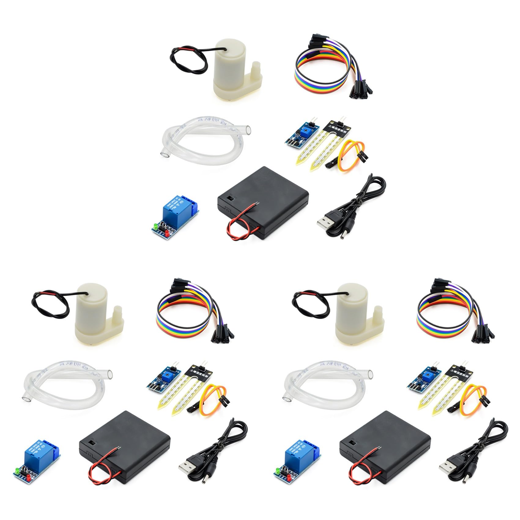 Jnchdghwa As Shown 3Set Automatic Irrigation Diy Kit Water Pump Soil Moisture Detection Garden Drip Watering Watering Irrigation System