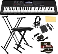 Vista 7 de Casio CT-X700 Paquete de teclado portátil de 61 teclas con audífonos, video instructivo de Austin Bazaar y paño de pulido