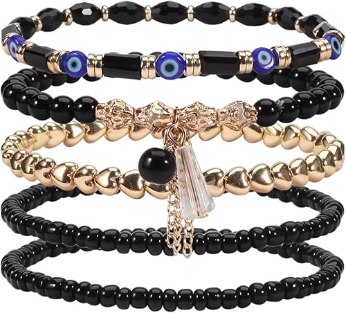 Miniatura 6 de Twinfree Juego de 30 pulseras de tobillo para mujer, hechas a mano, cuentas de playa bohemias, juego de pulseras de tobillo