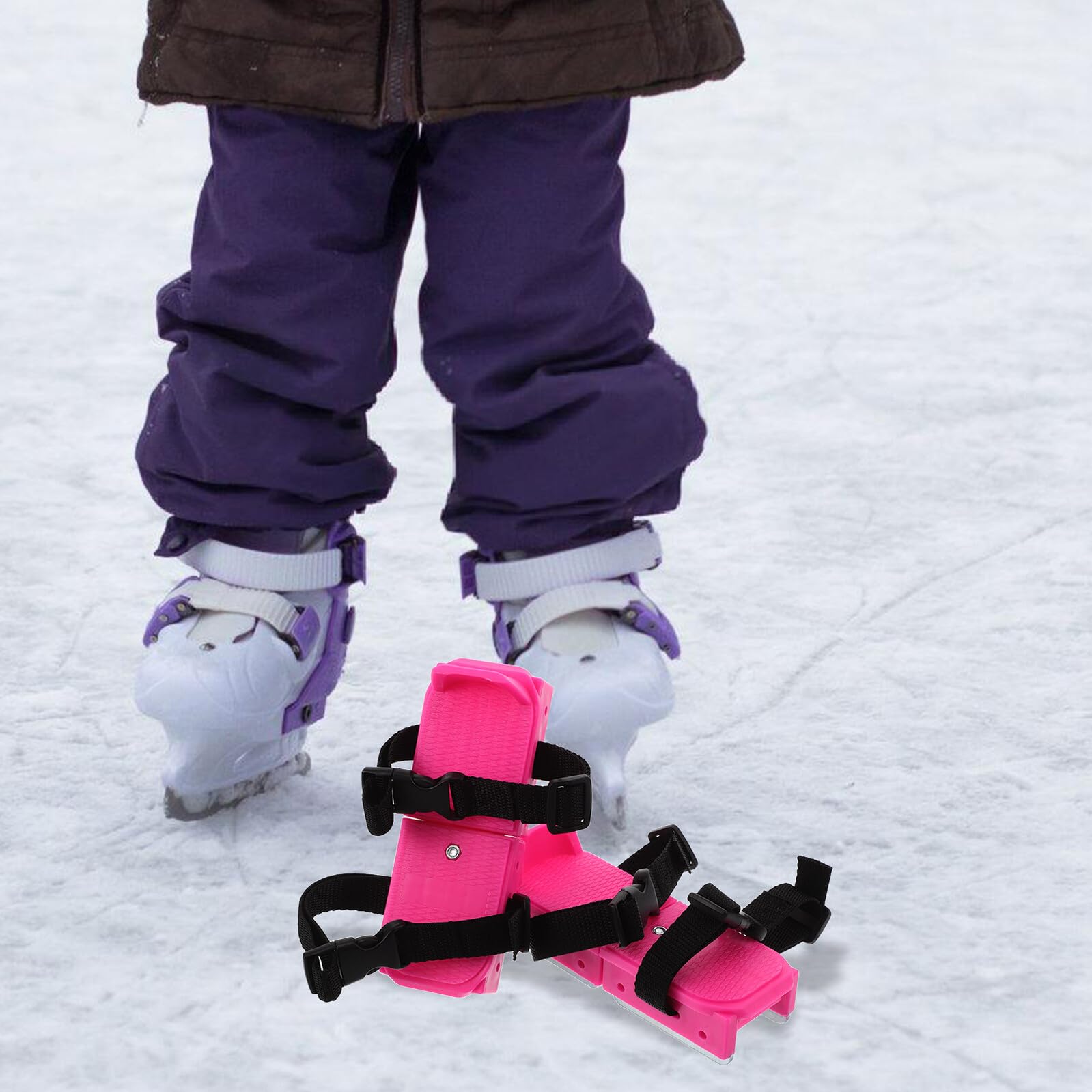 UKCOCO Pattini da Neve Regolabili, Scarponi da Sci Corti Supporto di Sicurezza, Mini Pattini per Sport Invernali Multiattività su Ghiaccio e Neve, vestibilità Comoda