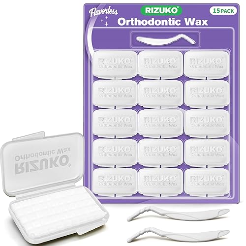 Orthodontic Wax for Braces 15-Pack, Pre-cut 750 Braces Wax Dots,Dental